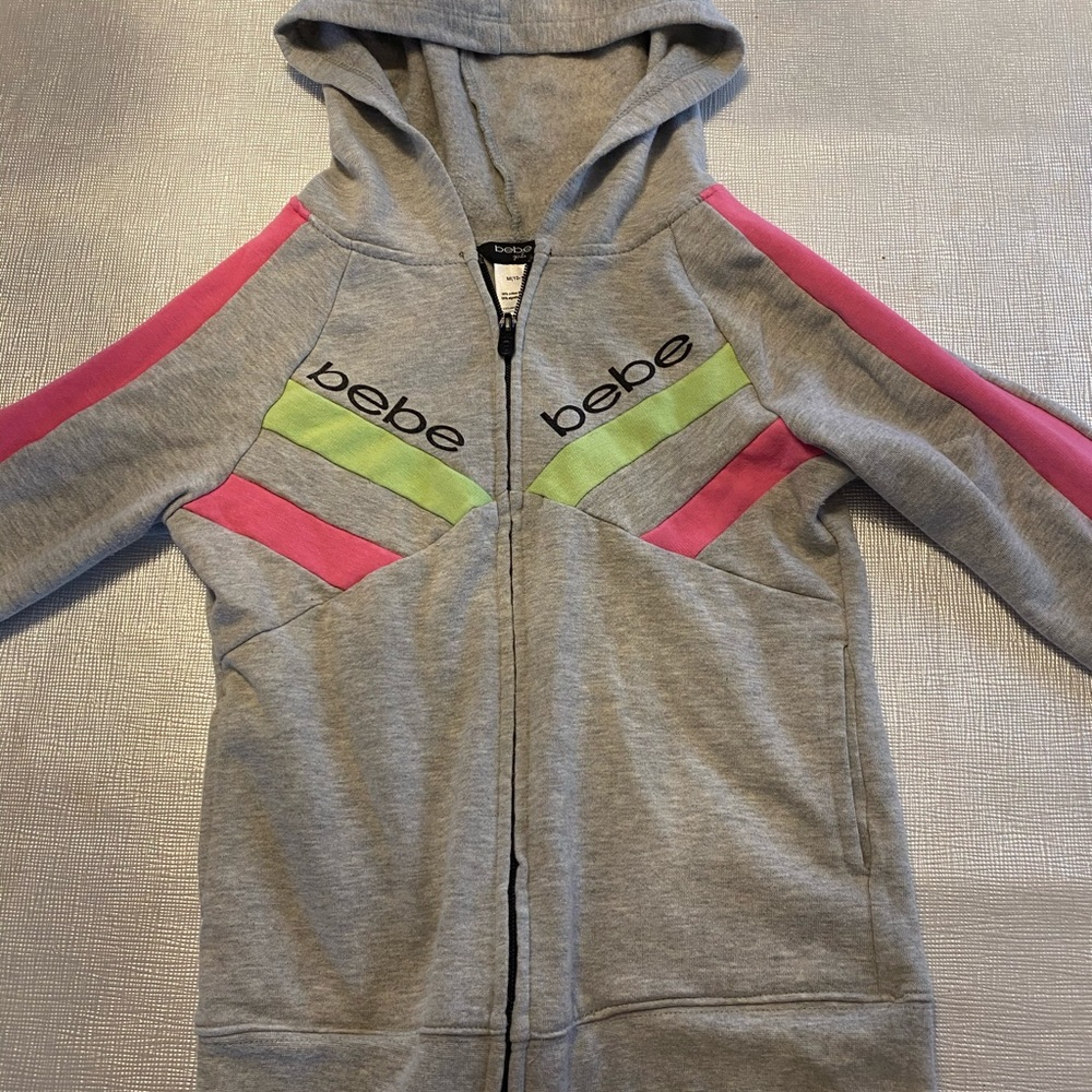 Girls bebe zip up sweater.